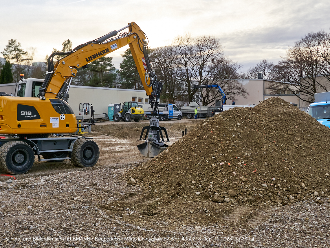 12.01.2023 - Baustelle an der Quiddestraße Haus für Kinder in Neuperlach